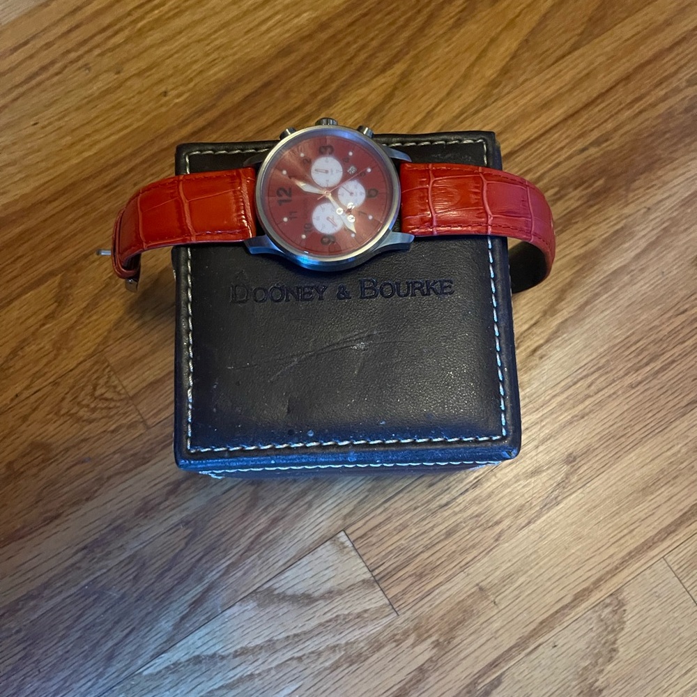 Dooney & Bourke Red Leather Strap Watch